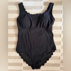 Black Scalloped Swimsuit